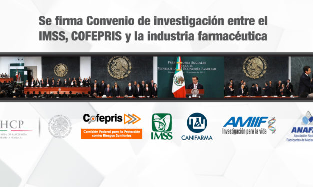 Se firma Convenio de investigación entre el IMSS, COFEPRIS y la industria farmacéutica