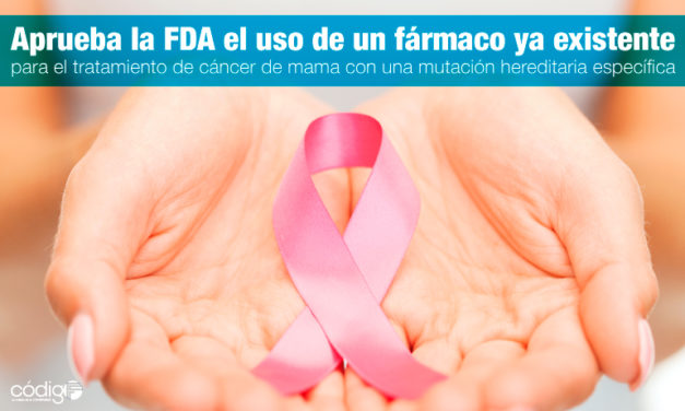 Aprueba la FDA el uso de un fármaco ya existente para el tratamiento de cáncer de mama con una mutación hereditaria específica