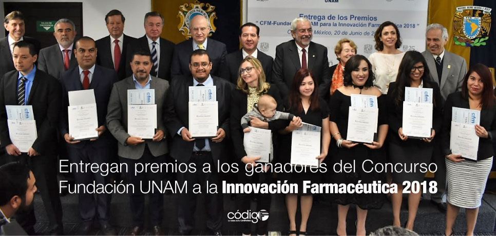 Entregan premios a los ganadores del Concurso Fundación UNAM a la Innovación Farmacéutica 2018