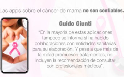 Las apps sobre el cáncer de mama no son confiables.