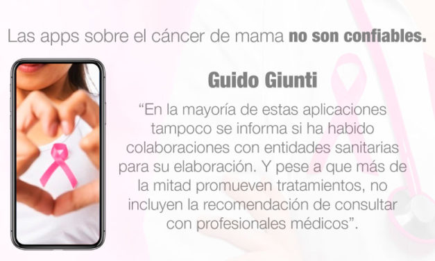 Las apps sobre el cáncer de mama no son confiables.