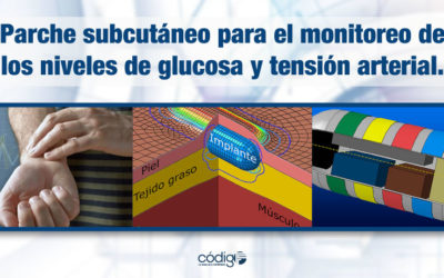 Parche subcutáneo para el monitoreo de los niveles de glucosa y tensión arterial.