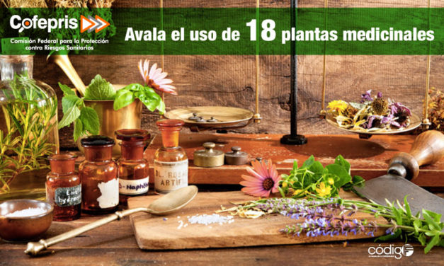 La COFEPRIS avala el uso de 18 plantas medicinales.