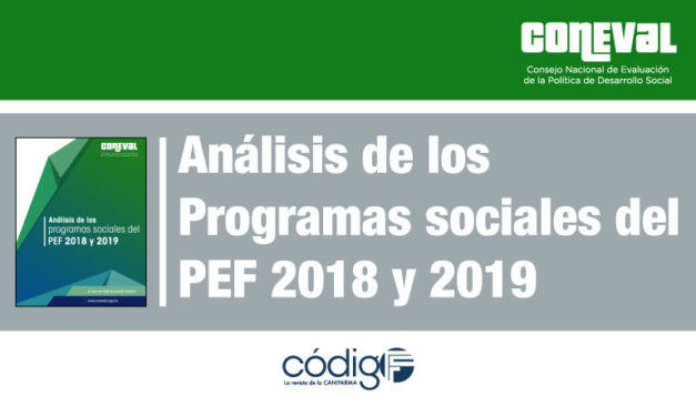 Análisis de los programas sociales del PEF 2018 y 2019 por el CONEVAL