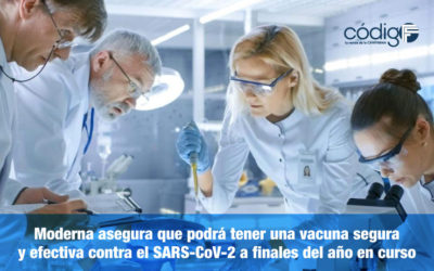 Moderna asegura que podrá tener una vacuna segura y efectiva contra el SARS-CoV-2 a finales del año en curso