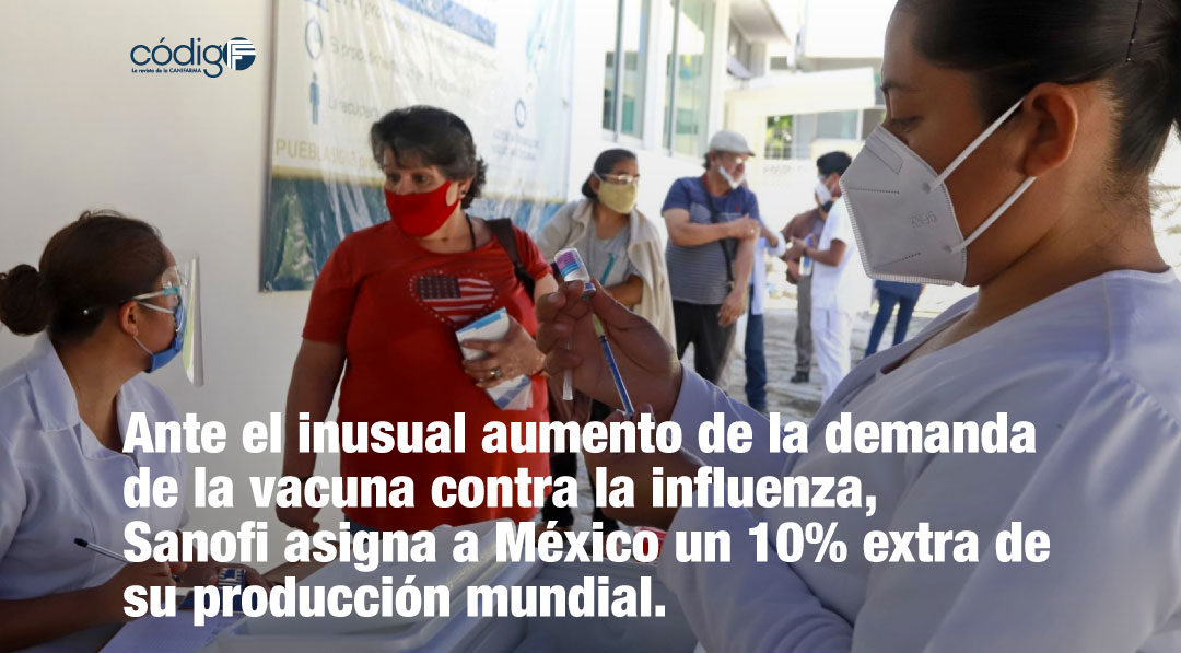 Ante el inusual aumento de la demanda de la vacuna contra la influenza, Sanofi asigna a México un 10% extra de su producción mundial.