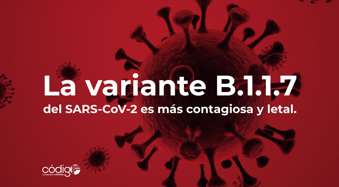 La variante B.1.1.7 del SARS-CoV-2 es más contagiosa y letal.