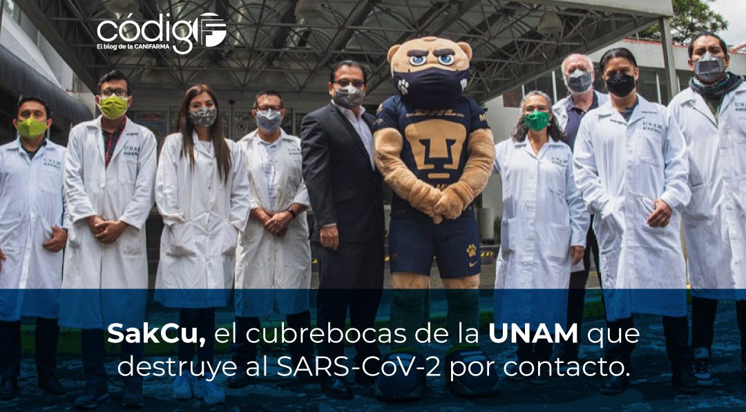 SakCu, el cubrebocas de la UNAM que destruye al SARS-CoV-2 por contacto.
