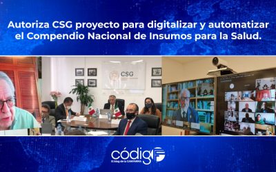 Autoriza CSG proyecto para digitalizar y automatizar el Compendio Nacional de Insumos para la Salud.