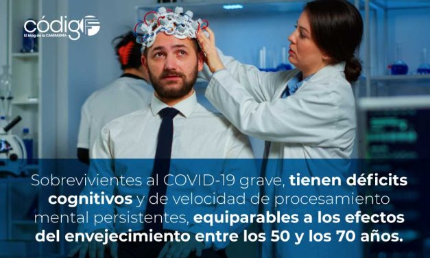Sobrevivientes al COVID-19 grave, tienen déficits cognitivos y de velocidad de procesamiento mental persistentes, equiparables a los efectos del envejecimiento entre los 50 y los 70 años.