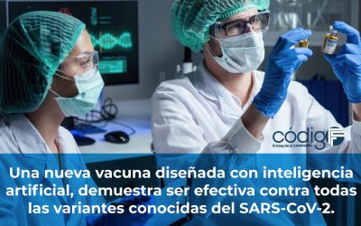 Una nueva vacuna diseñada con inteligencia artificial, demuestra ser efectiva contra todas las variantes conocidas del SARS-CoV-2.