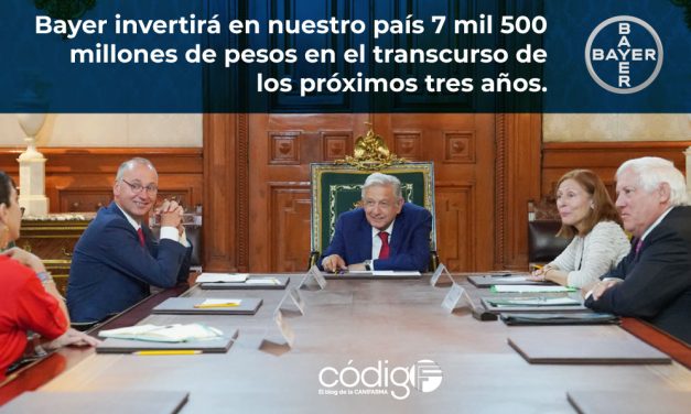 Bayer invertirá en nuestro país 7 mil 500 millones de pesos en el transcurso de los próximos tres años.