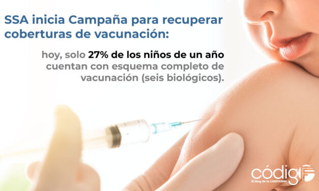 SSA inicia Campaña para recuperar coberturas de vacunación: hoy, solo 27% de los niños de un año cuentan con esquema completo de vacunación (seis biológicos)