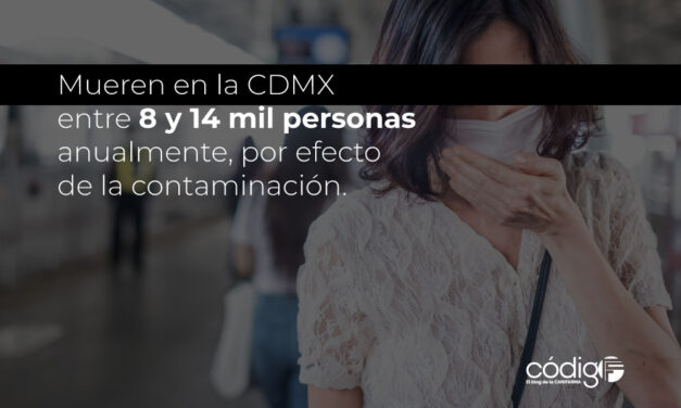Mueren en la CDMX entre 8 y 14 mil personas anualmente, por efecto de la contaminación.