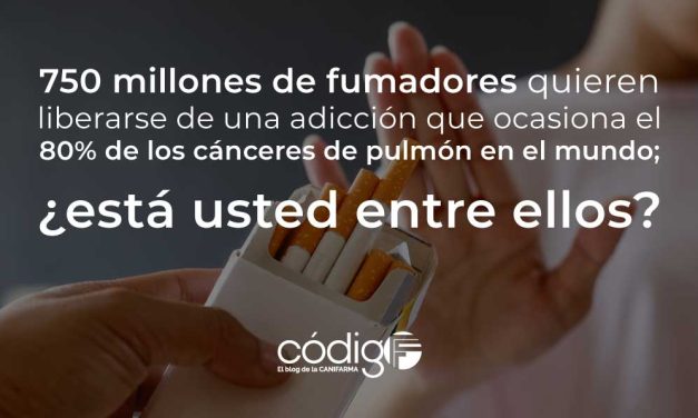 750 millones de fumadores quieren liberarse de una adicción que ocasiona el 80% de los cánceres de pulmón en el mundo; ¿está usted entre ellos?