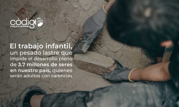 El trabajo infantil, un pesado lastre que impide el desarrollo pleno de 3.7 millones de seres en nuestro país, quienes serán adultos con carencias