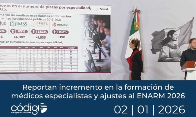 Reportan incremento en la formación de médicos especialistas y ajustes al ENARM 2026